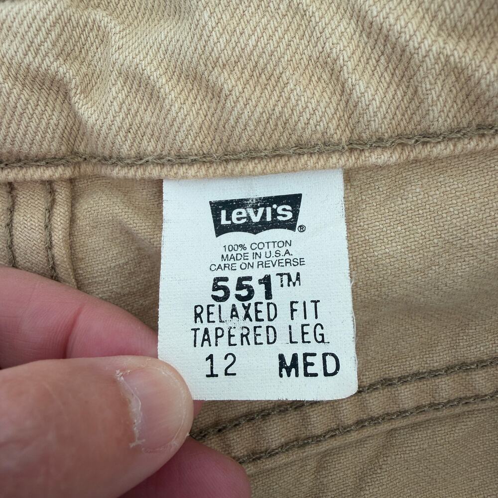 VTG Levis 551 Womens sz 12 MED Beige Cotton Made in USA Relaxed Tapered Fit - Picture 8 of 13